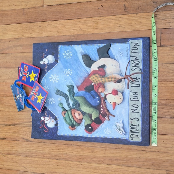 Set of Two Christmas Gift Bags Snowman & Teddy Holiday Gift Bags 15"×12.5" - Picture 3 of 6